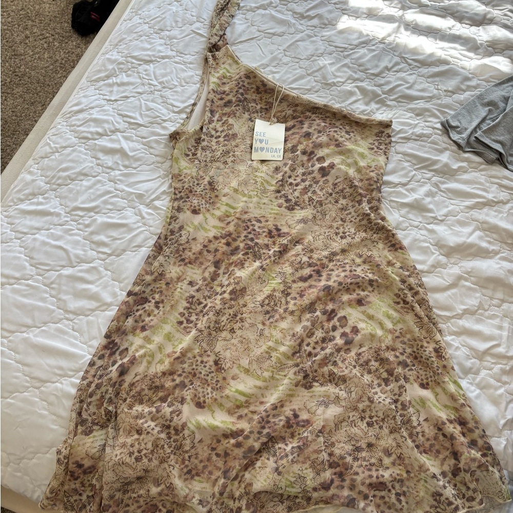 See By Chloe One Shoulder Animal Print Dress